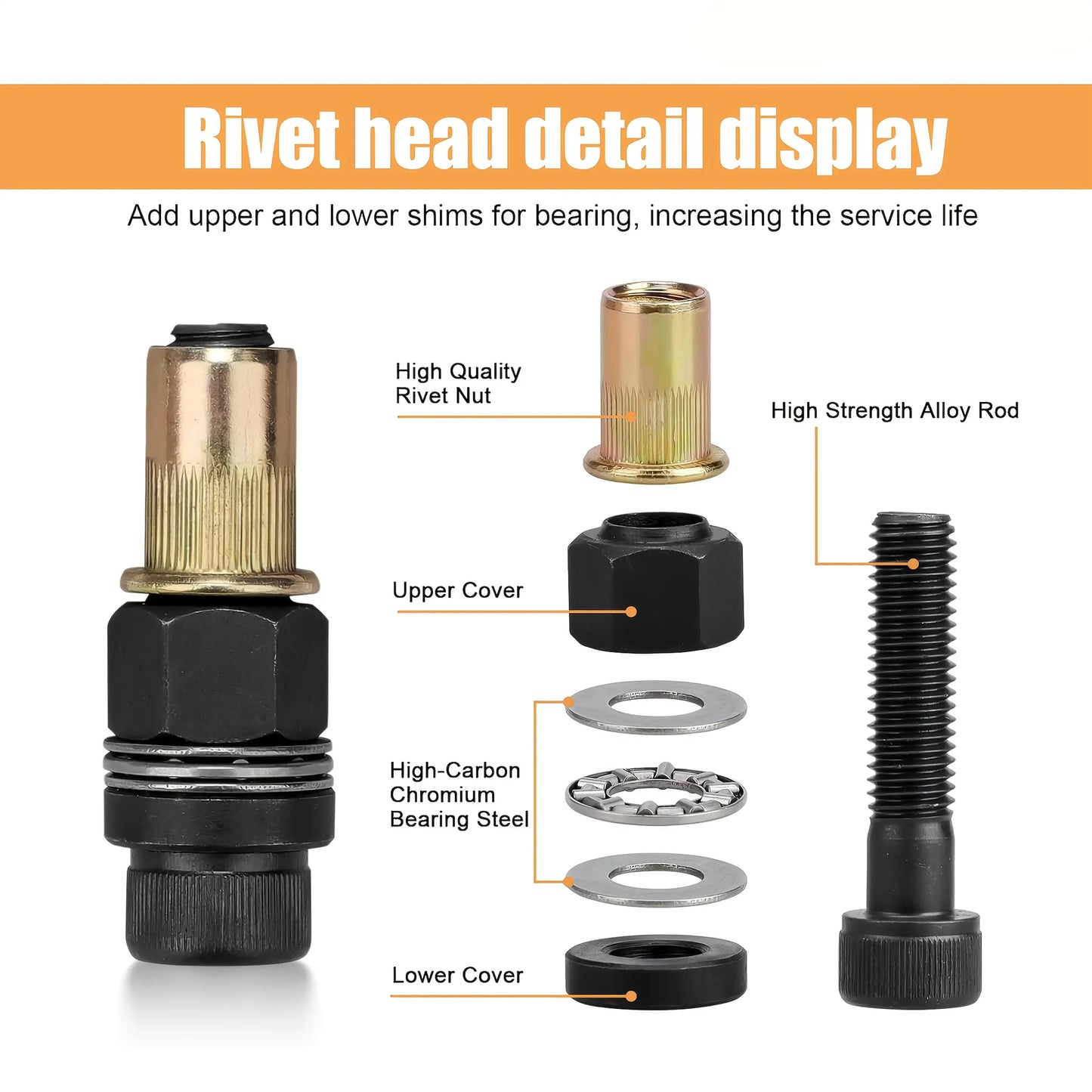 7pcs Manual Rivet Gun Full Size Set