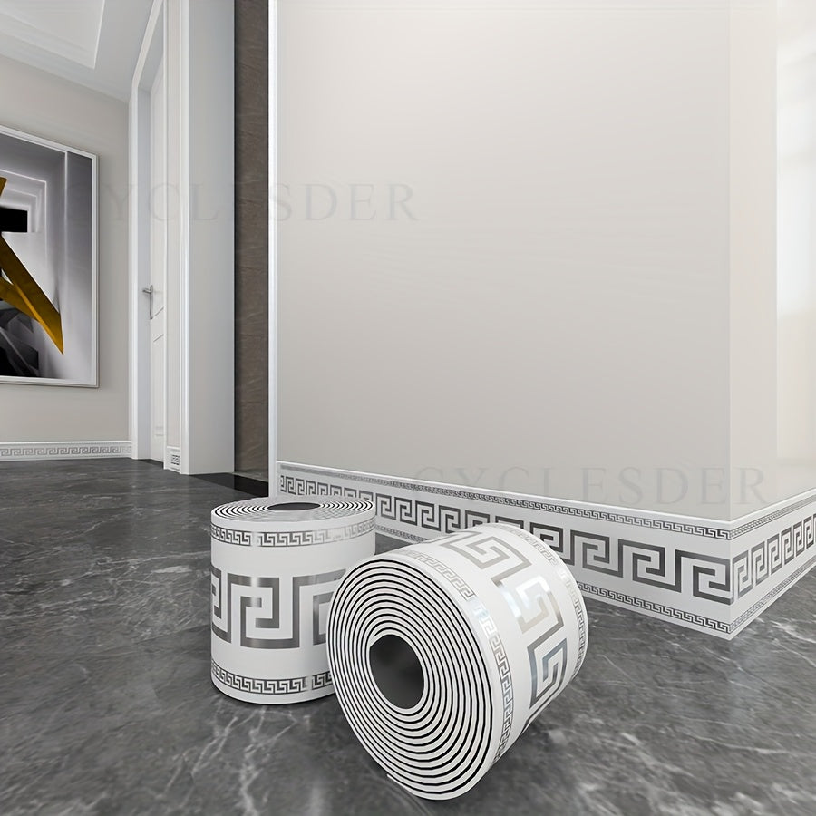 2 Rolls 197 inches x 3.94 inches European Style Marble Tile Panel Wallpaper