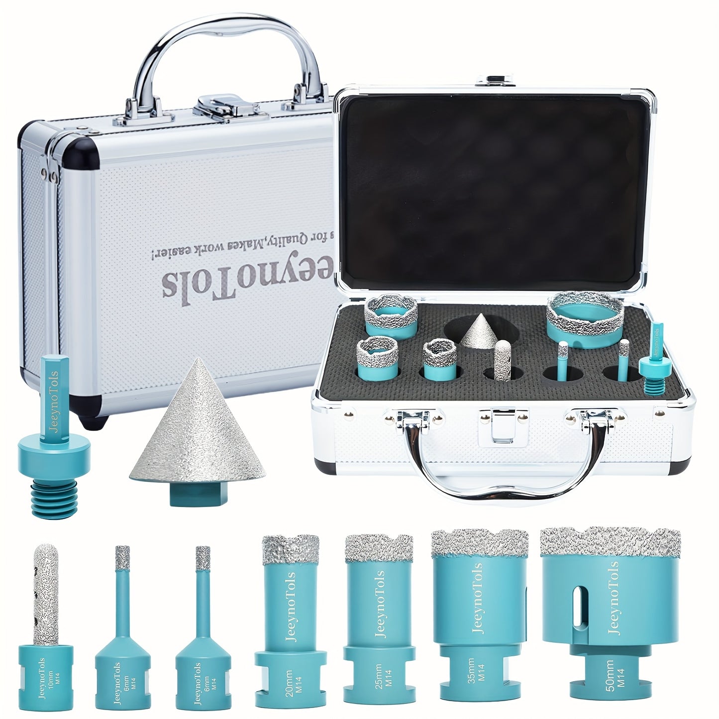 9pcs Diamond Tile Drill Bits Set